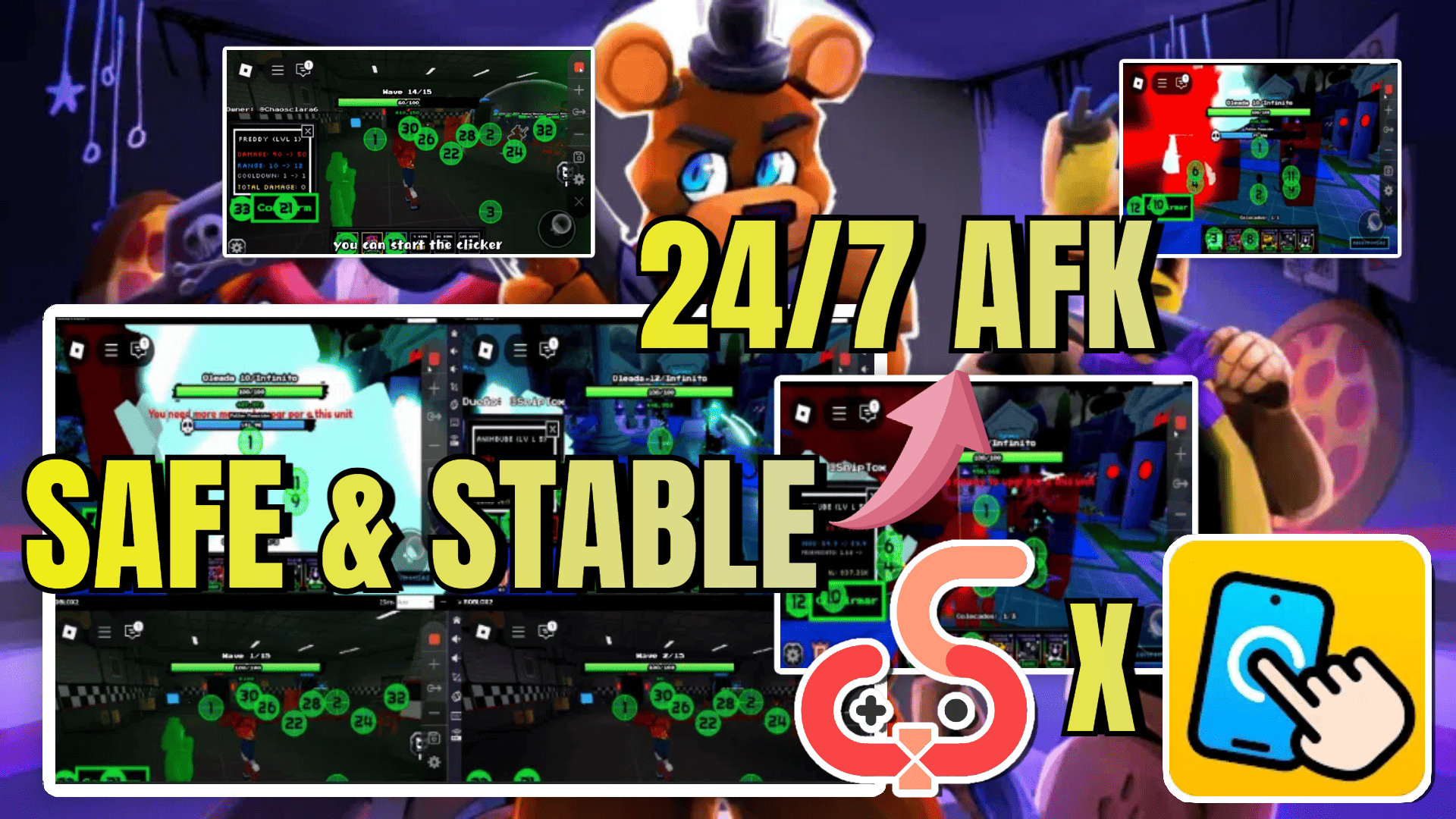 Automate Your FIVE NIGHT TD Easily With Auto Clicker on UgPhone~